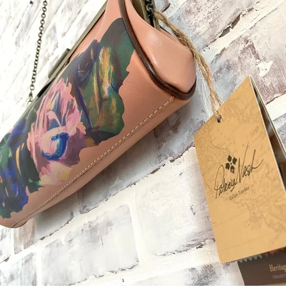 Patricia Nash • Athena Winter Bloom Multi Floral Italian Leather • Clutch Bag - Picture 5 of 11